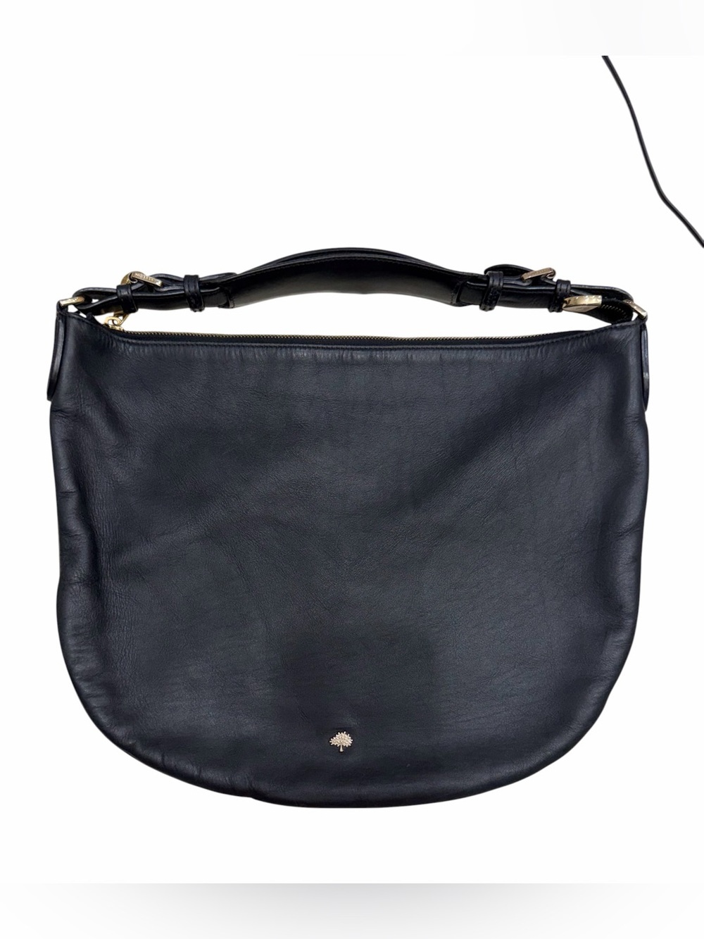 Mulberry Hobo Vintage Shoulder Bag With Braided Handle Black Structured Leather